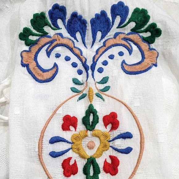 Anthropologie Forever That Girl Embroidered Peplum Blouse - Picture 9 of 15